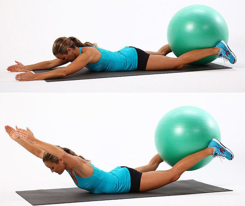Exercise Ball Boat to burn fat in the buttocks and thighs
